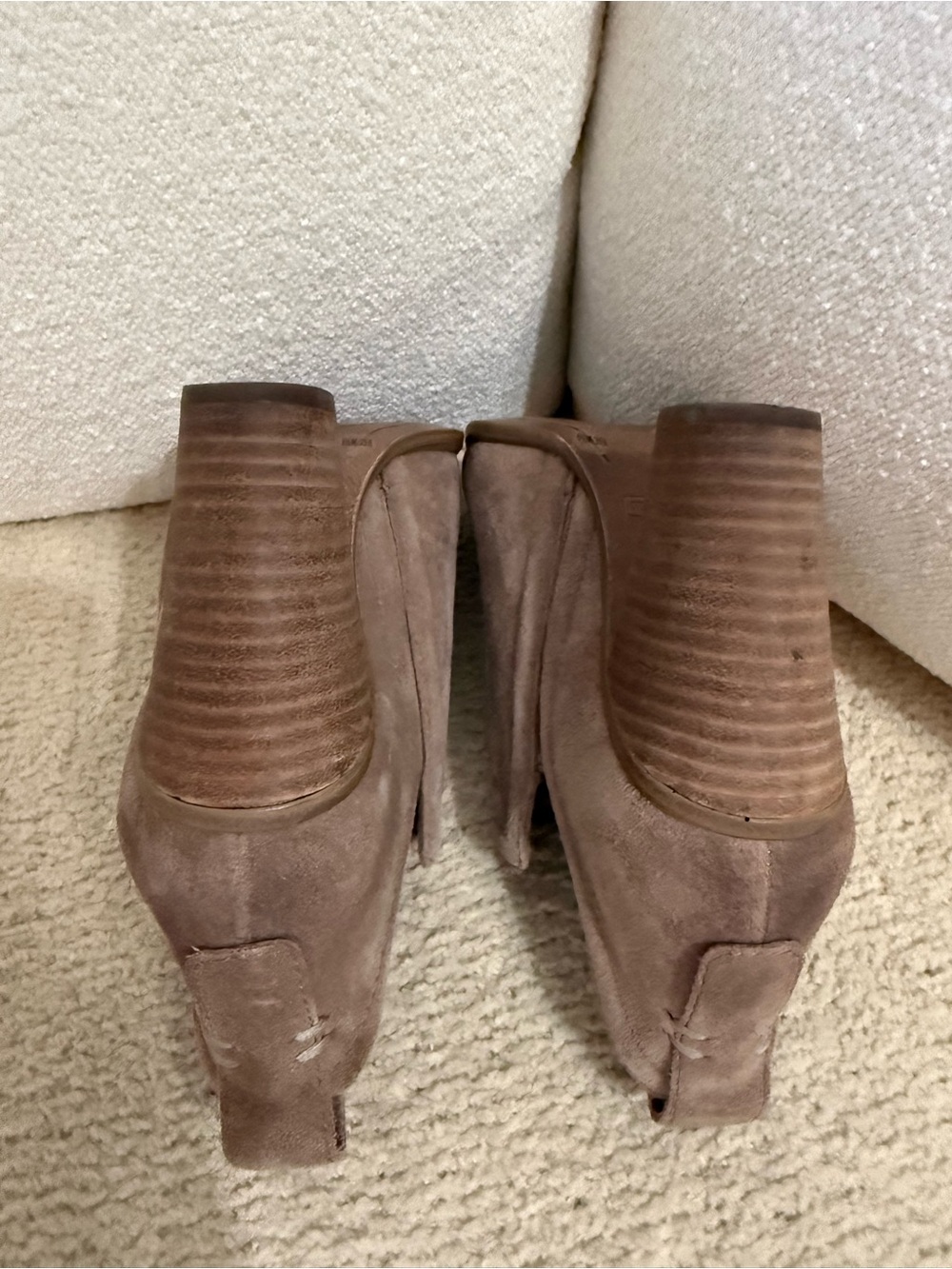 Vince Camuto Taupe Suede Ankle Booties - Picture 6 of 8